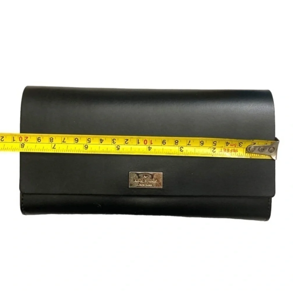Kate Spade Pim Arbour Hill Leather Flap Wallet Black & Sweetheart Pink